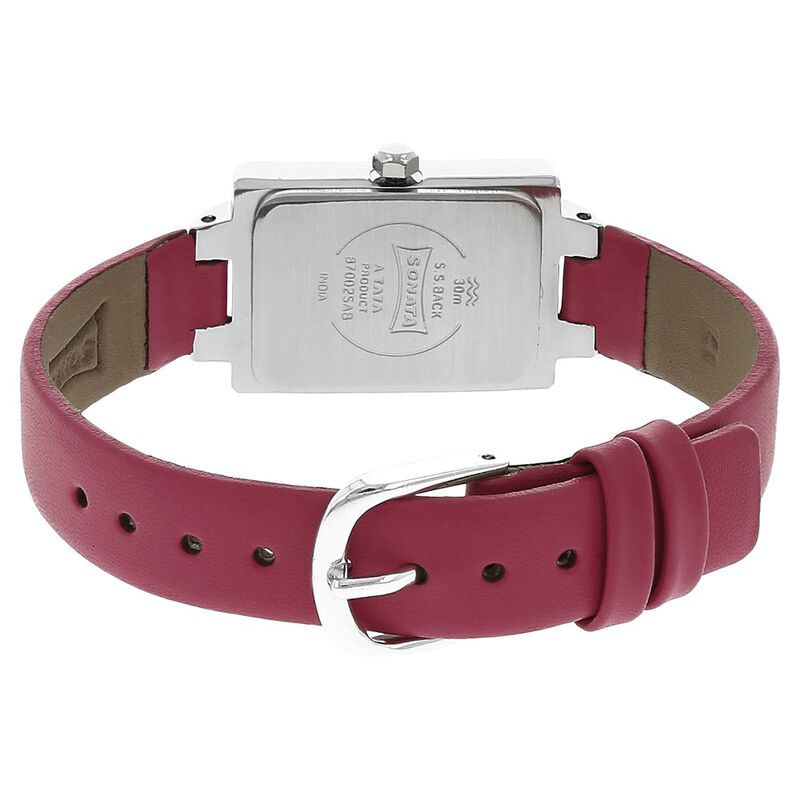 Sonata Quartz Analog Black Dial Leather Strap Watch for Women - image number 3