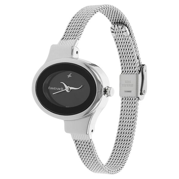 Fastrack Quartz Analog Black Dial Stainless Steel Strap Watch for Girls - image number 1