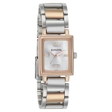 Sonata Blush Silver Dial Women Watch With Stainless Steel Strap