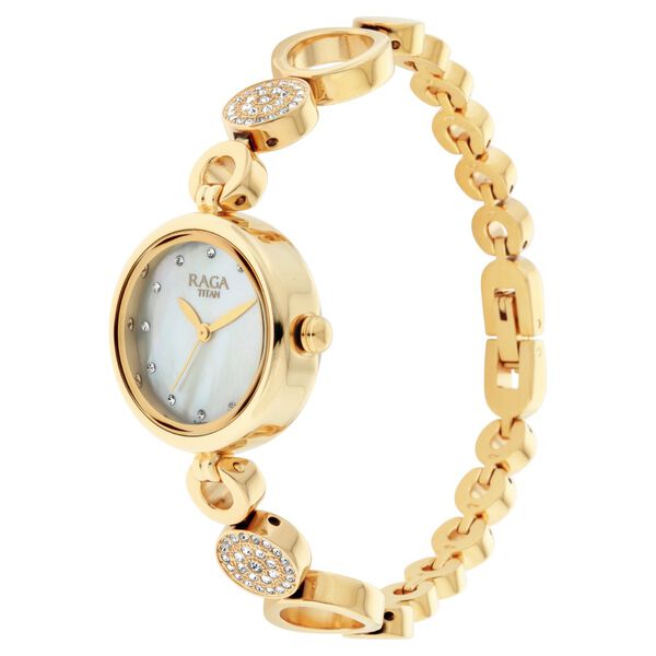 Titan Raga Mother of Pearl Dial Women Watch With Metal Strap - image number 2