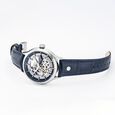 Roamer Competence Skeleton IV Quartz Analog Blue Dial Blue Leather Strap Watch For Men - image number 0