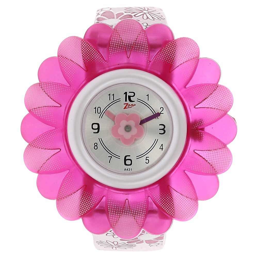 Buy Online Zoop By Titan Quartz Analog Silver Dial Plastic Strap Watch for Kids c4005pp01 p Titan