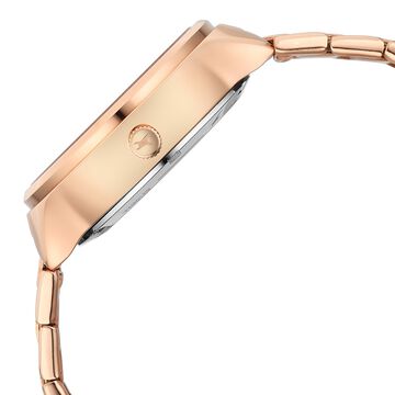 Fastrack Automatic Rose Gold Dial Metal Strap Watch For Girls