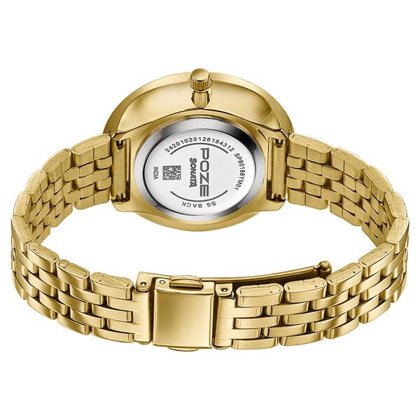 Poze By Sonata Quartz Analog Blue Mother Of Pearl Dial Rose Gold Stainless Steel Strap Watch For Women - image number 6