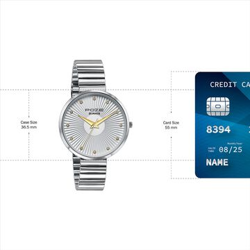 Sonata Poze Quartz Analog White Dial Stainless Steel Strap Watch For Women