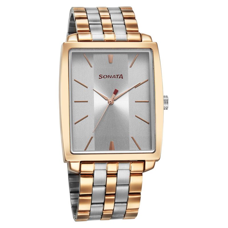 Sonata Utsav Quartz Analog Grey Dial Watch for Men