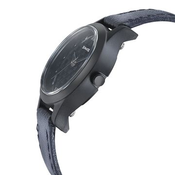 Sonata Essentials Black Dial Women Watch With Leather Strap
