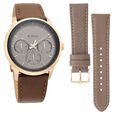 Titan Quartz Multifunction Grey Dial Leather Strap Watch for Men