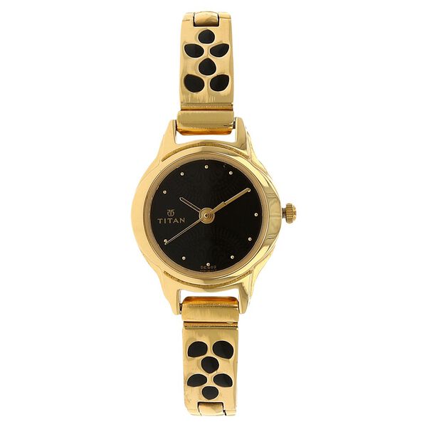 Titan Quartz Analog Black Dial Stainless Steel Strap Watch for Women - image number 0