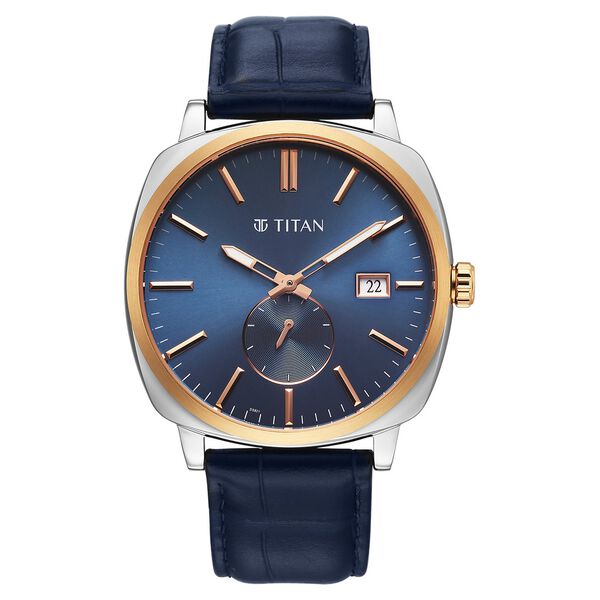 Titan Classique Suave Analog with Blue Dial Blue Leather Strap Watch for Men - image number 1