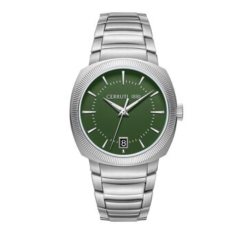 Cerruti 1881 Quartz Analog Green Dial Silver Colour Stainless Steel Strap Watch For Men