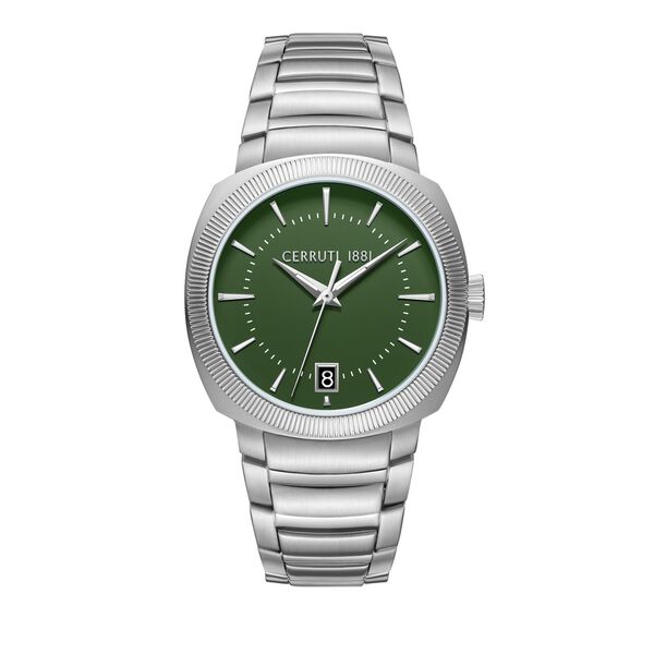 Cerruti 1881 Quartz Analog Green Dial Silver Colour Stainless Steel Strap Watch For Men - image number 0