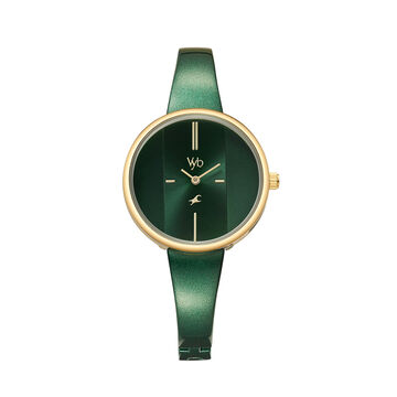 Fastrack Vyb Siren Quartz Analog Green Dial Metal Strap Watch for Girls