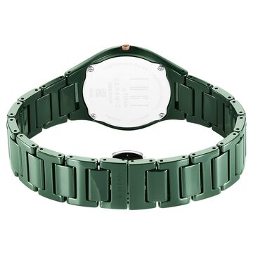 Titan Edge Bicolour Quartz Analog Green Dial Green Ceramic Strap Watch For Women
