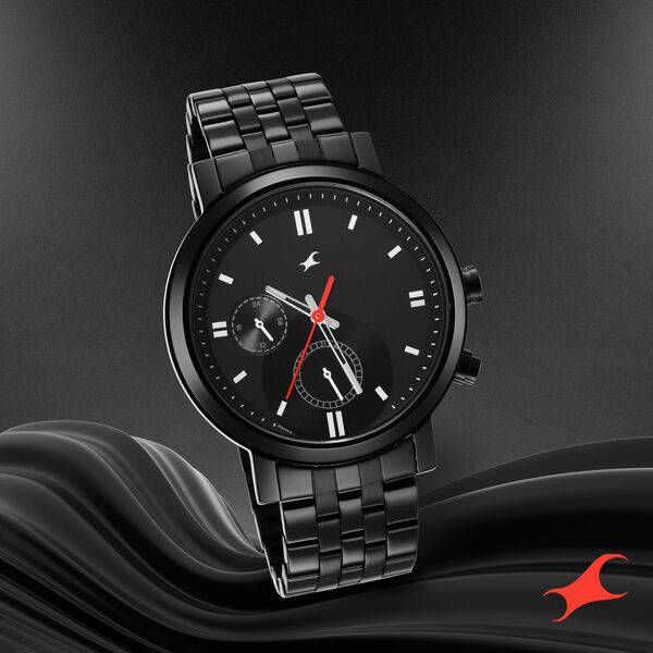 Buy Online Fastrack Tick Tock Quartz Multifunction Black Dial