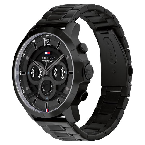 Tommy Hilfiger Multifunction Black Dial Stainless Steel Strap Watch for Men - image number 1