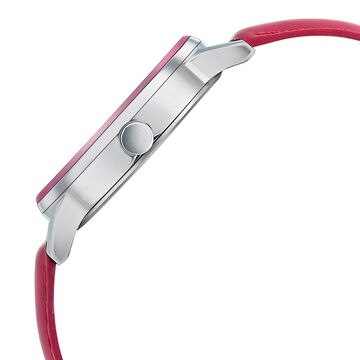 Fastrack Space Rover Quartz Analog Maroon Dial Leather Strap Watch for Girls