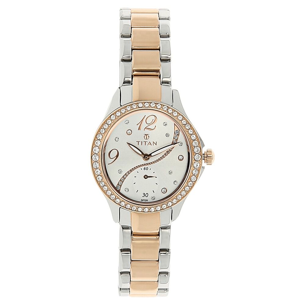 Titan silver and gold analog watch hot sale
