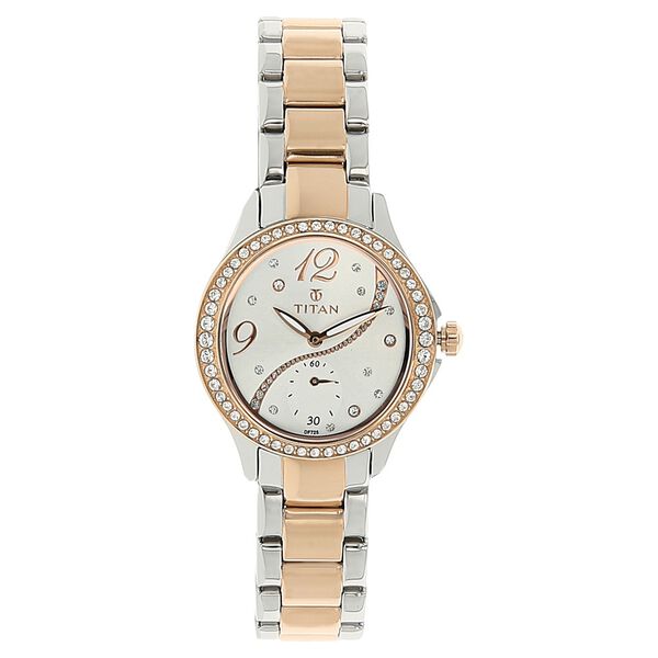 Titan Quartz Analog Silver Dial Stainless Steel Strap Watch for Women - image number 0