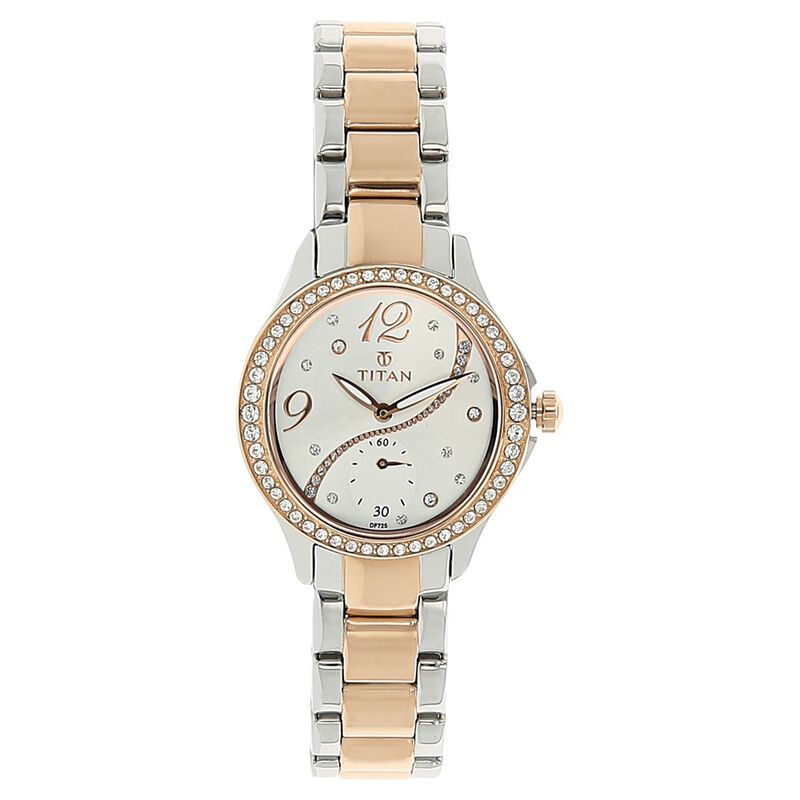 Titan Quartz Analog Silver Dial Stainless Steel Strap Watch for Women - image number 0