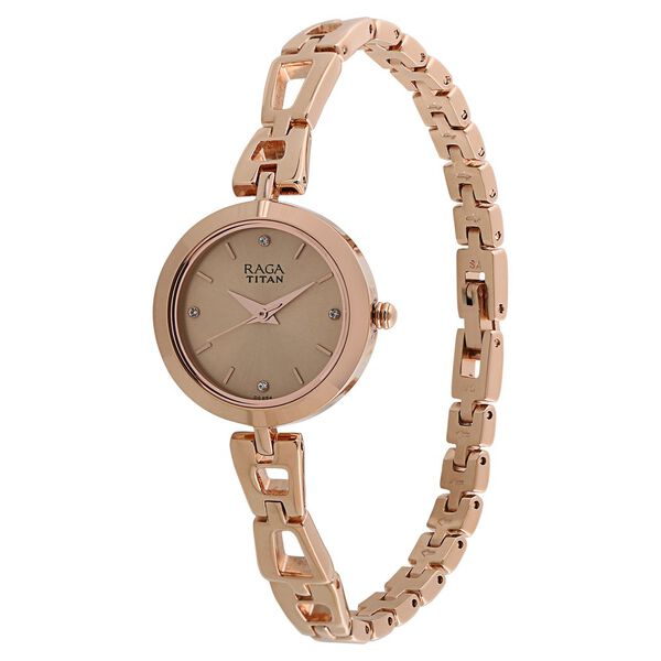 Titan Raga Beige Dial Women Watch With Metal Strap - image number 1