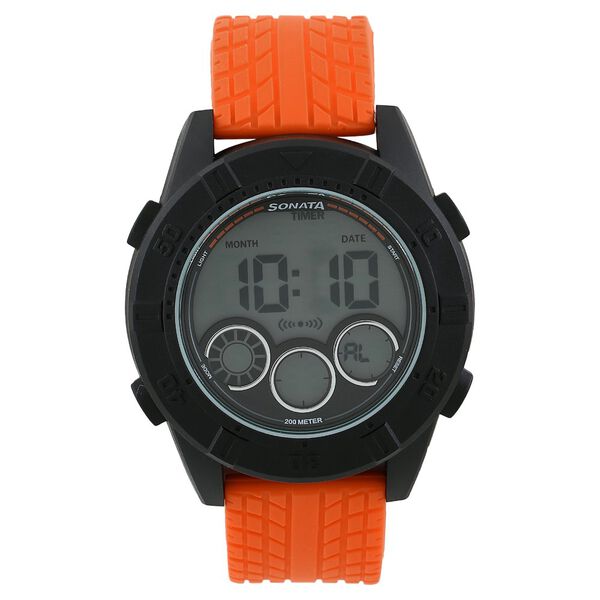 SF Digital Dial Orange Plastic Strap Watch for Men - image number 0