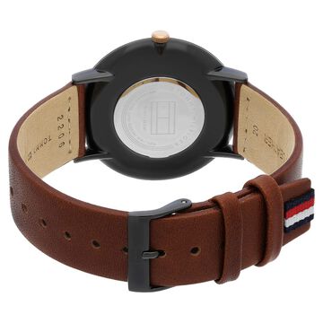 Tommy Hilfiger Quartz Analog Black Dial Leather Strap Watch for Men