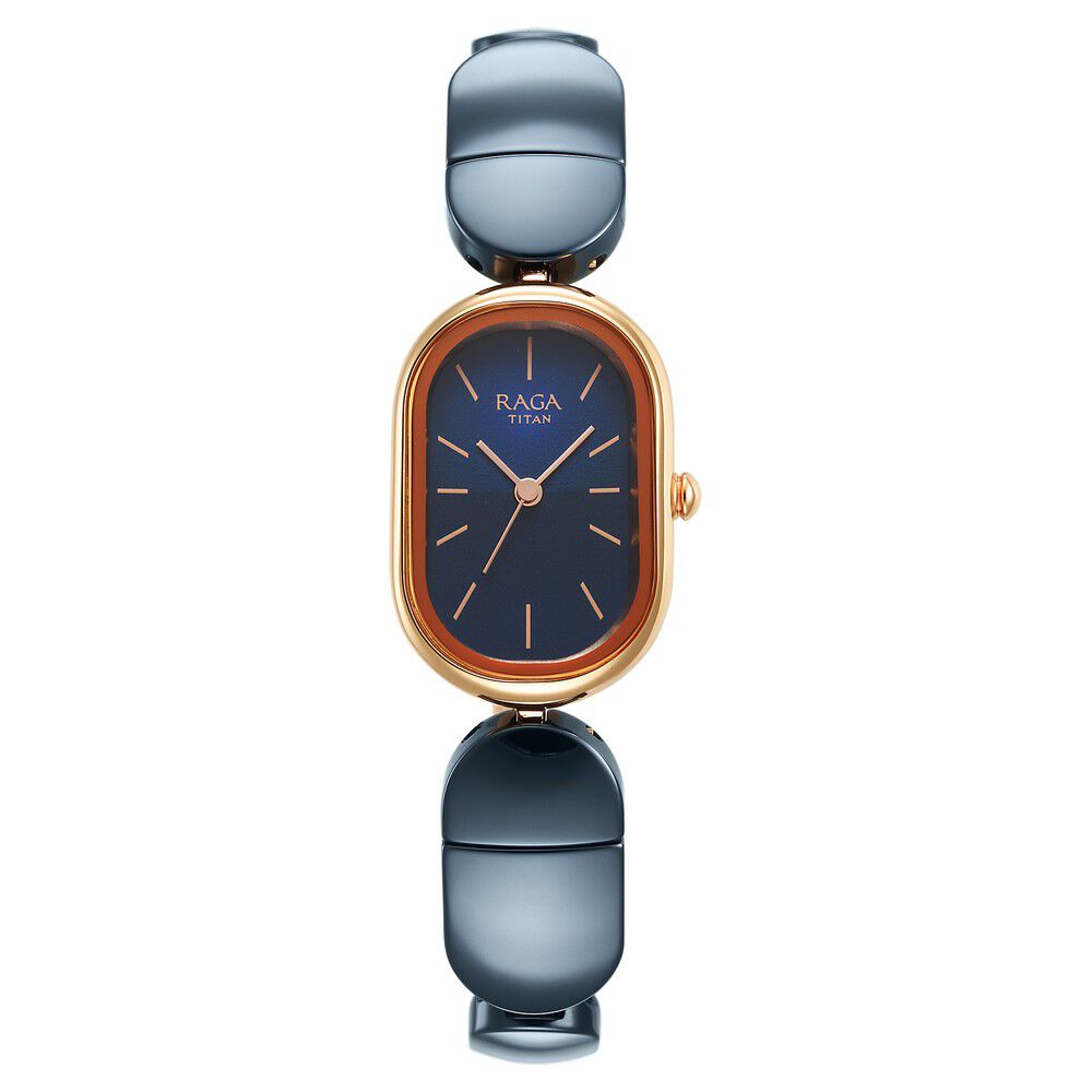 Buy Online Titan Raga Ceramics Blue Dial Analog Ceramic Strap