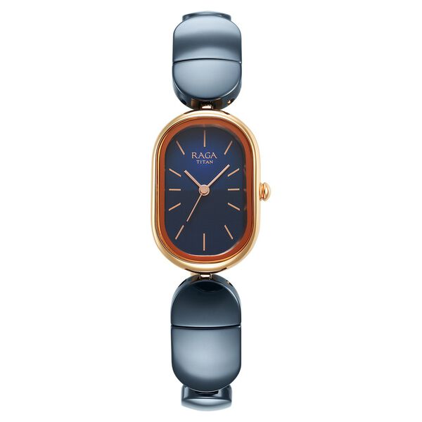 Titan Raga Ceramics Quartz Analog Blue Dial Blue Ceramic Strap Watch For Women - image number 1