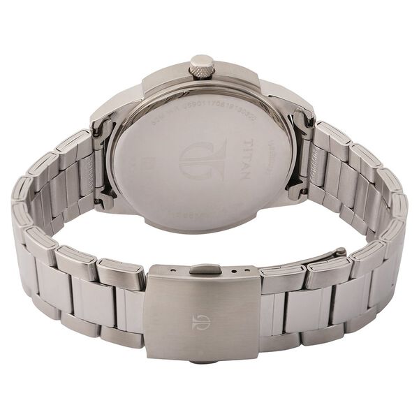 Titan Quartz Analog with Date White Dial Stainless Steel Strap Watch for Men - image number 4