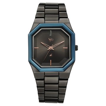 Vyb Pioneer By Fastrack Quartz Analog Grey Dial Grey Metal Strap Watch For Guys