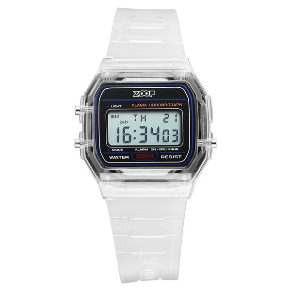 Zoop By Titan Clear Series Digital Dial White Plastic Strap Watch For Kids - image number 0