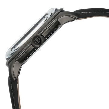 Titan Classique Four Eye Multifunction Analog with Anthracite Dial Black Leather Strap Watch for Men