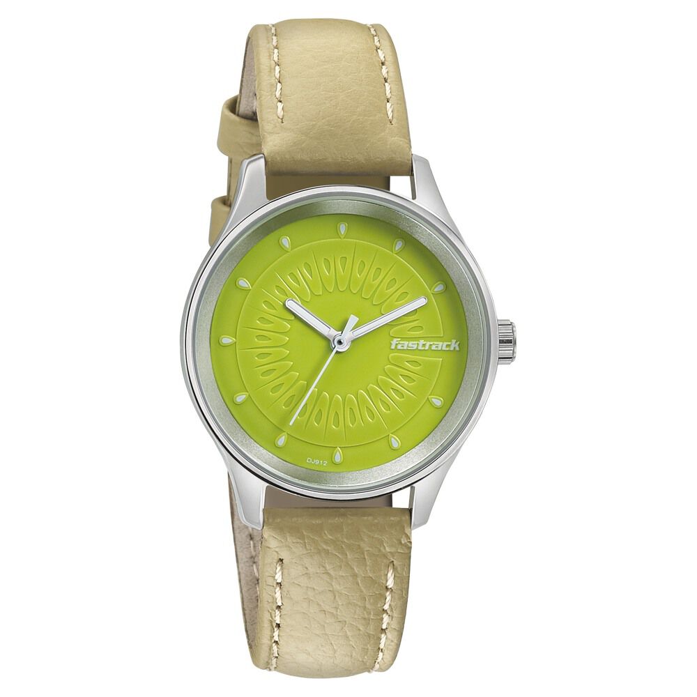 Fastrack green sales dial watch