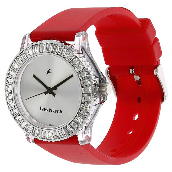 Fastrack Quartz Analog Silver Dial Plastic Strap Watch for Girls - image number 1