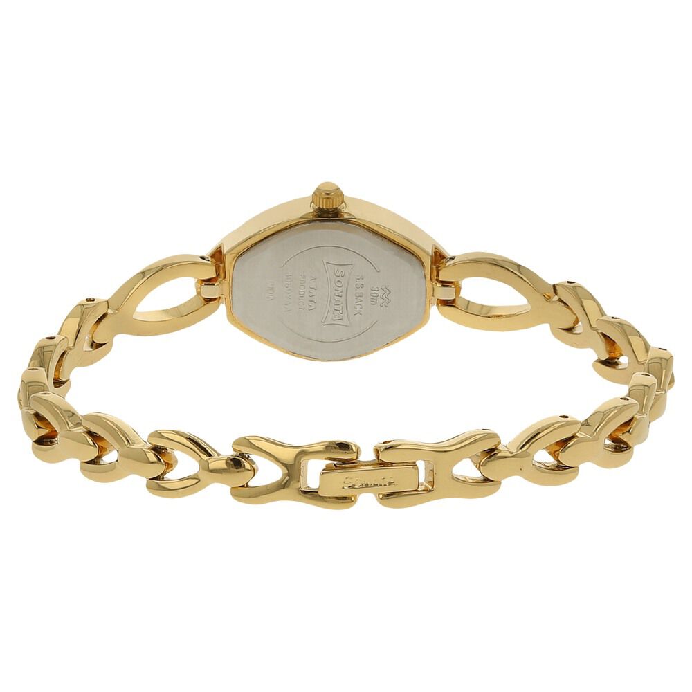 Sonata ladies gold chain watches discount