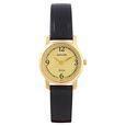 Sonata Quartz Analog Champagne Dial Brown Leather Strap Watch For Women - image number 0