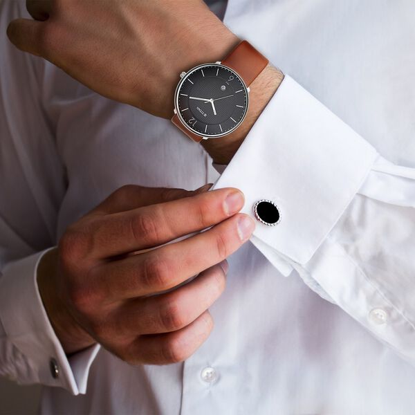 Titan Minimals Black Dial Analog Date Leather Strap Watch for Men - image number 6