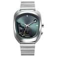 Fastrack UFO Quartz Multifunction Green Dial Silver Stainless Steel Strap Watch For Guys - image number 0