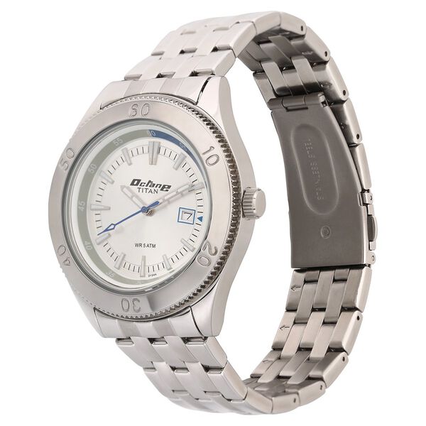 Titan Octane Silver Dial Analog with Date Stainless Steel Strap watch for Men - image number 2