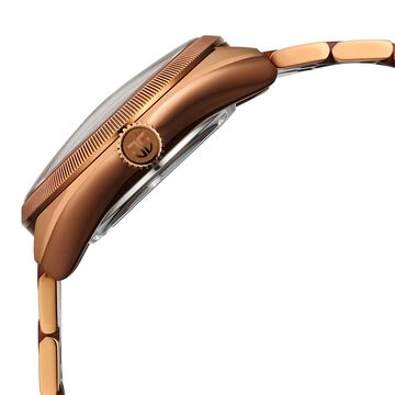Titan Stellar Cupola Automatic Analog with Sun Moon Phase and Gray Dial IP Bronze Stainless Steel Strap Watch for Men