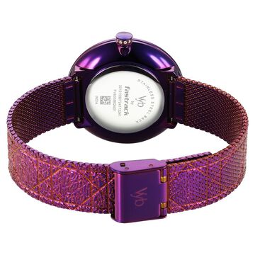 Fastrack Vyb Eclipse Quartz Analog Purple Mother Of Pearl Dial Purple Color Metal Strap Watch For Girls