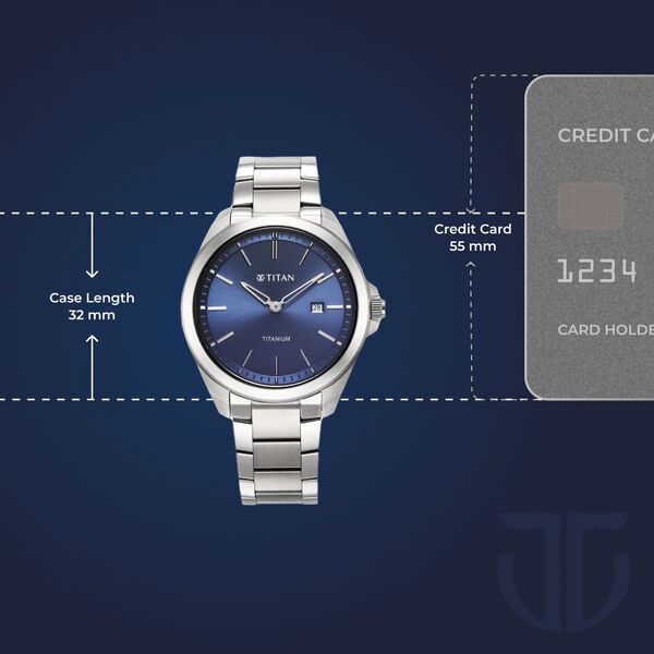 Titan Titanium Quartz Analog Blue Dial Titanium Strap Watch for Men - image number 2