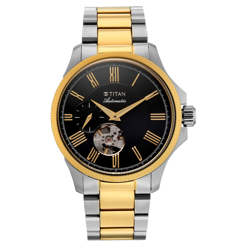 Titan Signature Atrium Offset Seconds Open Heart Automatic
