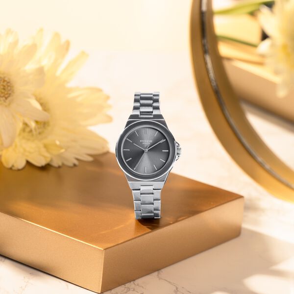 Sonata Poze Quartz Analog Grey Dial Silver Colour Stainless Steel Strap Watch For Women - image number 0