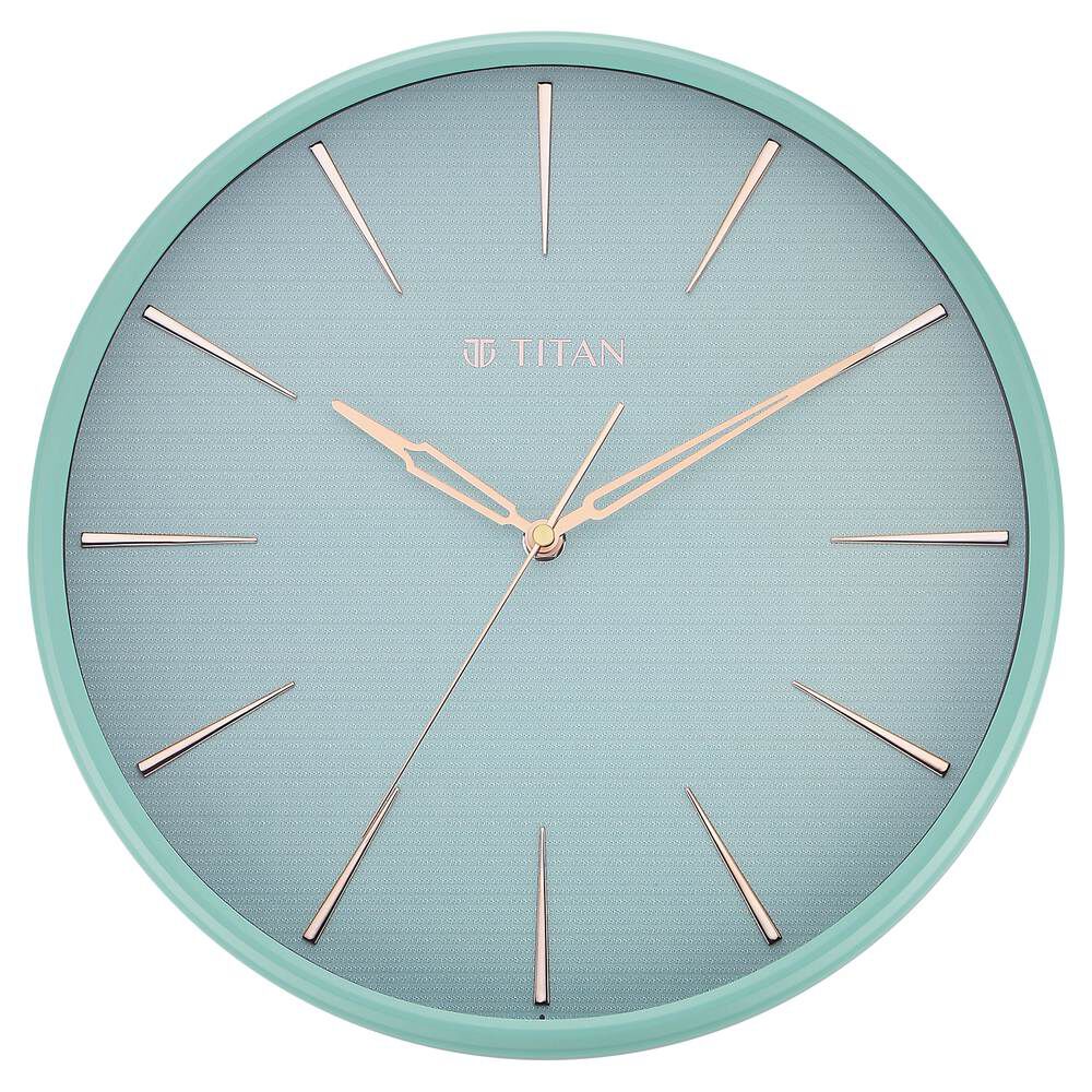 Buy Online Titan Contemporary Peacock Green Wall Clock in a Matte