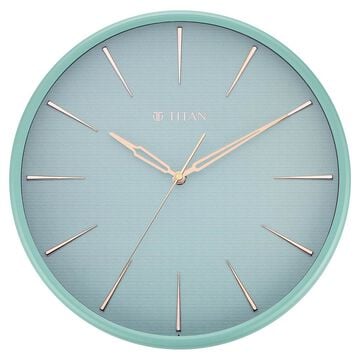 Titan Contemporary Peacock Green Wall Clock in a Matte Finish with a Textured Dial 32.5 x 32.5 cm (Medium)
