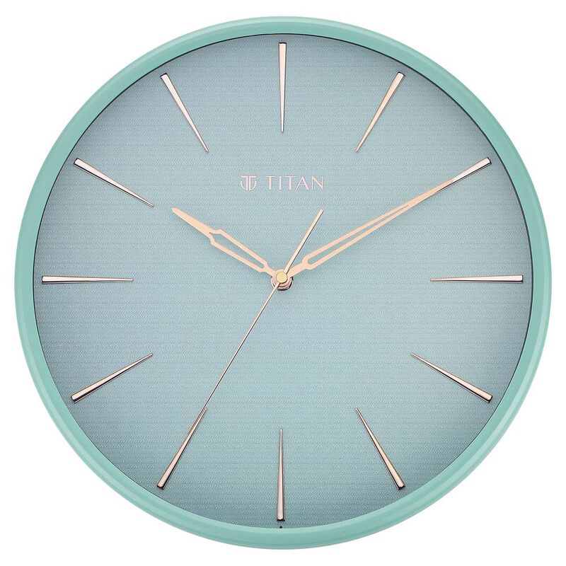 Titan Contemporary Peacock Green Wall Clock in a Matte Finish with a Textured Dial 32.5 x 32.5 cm (Medium) - image number 0