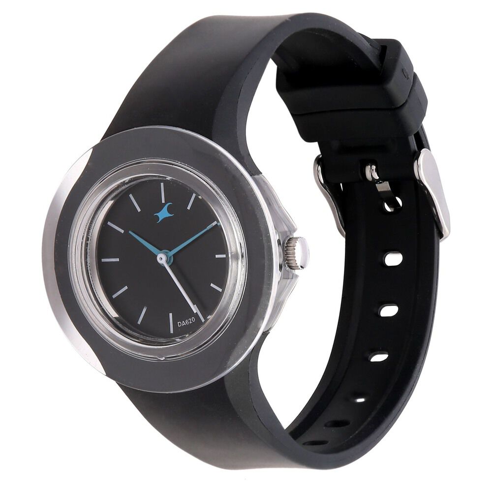 Buy Online Fastrack Quartz Analog Black Dial Plastic Strap Watch for Girls ne789pp01 Titan