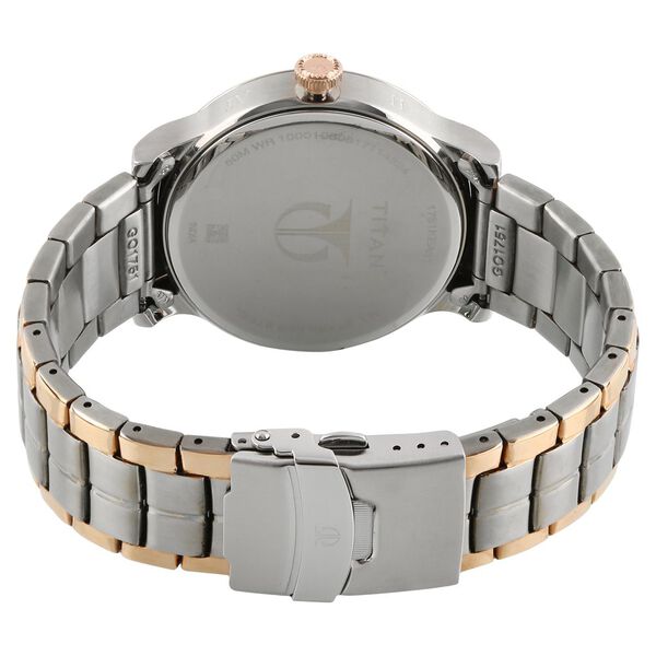 Titan Quartz Analog with Day and Date Multicoloured Dial Stainless Steel Strap Watch for Men - image number 3